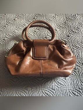 Classic Brown Leather small satchel bag by HOBO